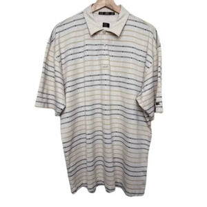 Tiger Woods Mens  XL Stripes Cotton Short Sleeve Polo Golf Shirt
